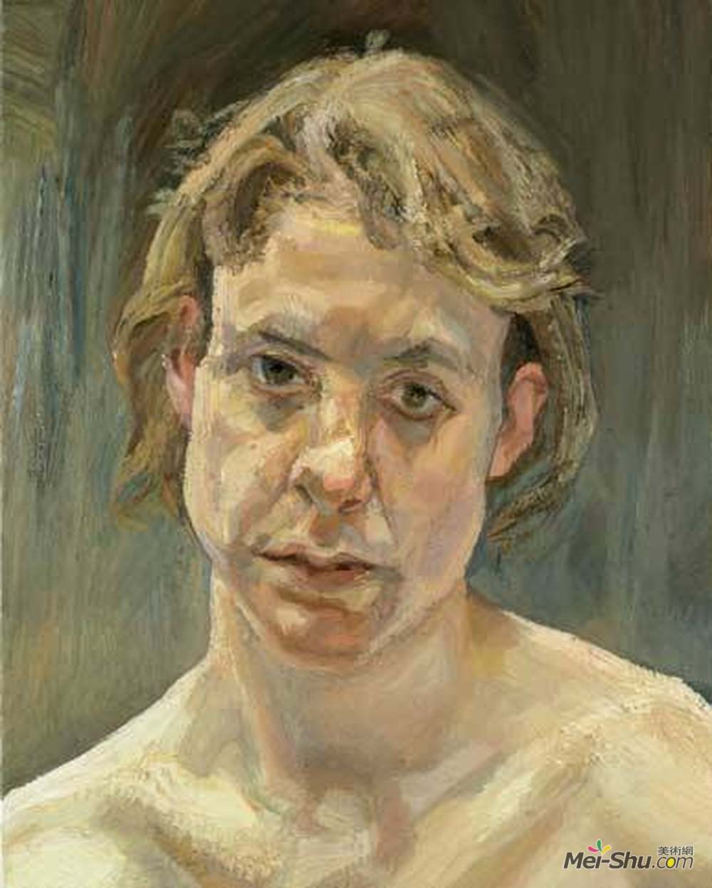 卢西安·弗洛伊德(Lucian Freud)高清作品《一个裸体女孩的头》