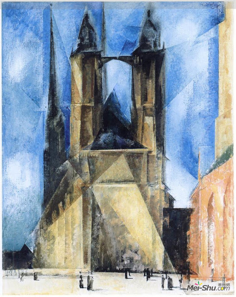 莱昂内尔·法宁格(Lyonel Feininger)高清作品《哈雷市场教会》
