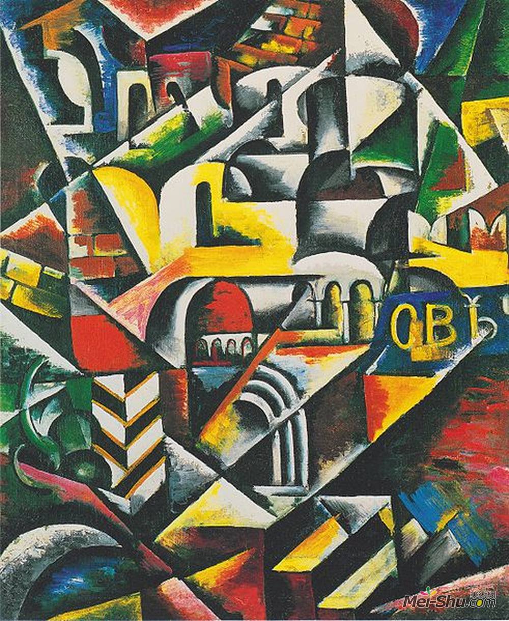 柳博芙·波波娃(Lyubov Popova)高清作品《立体声景观城市》