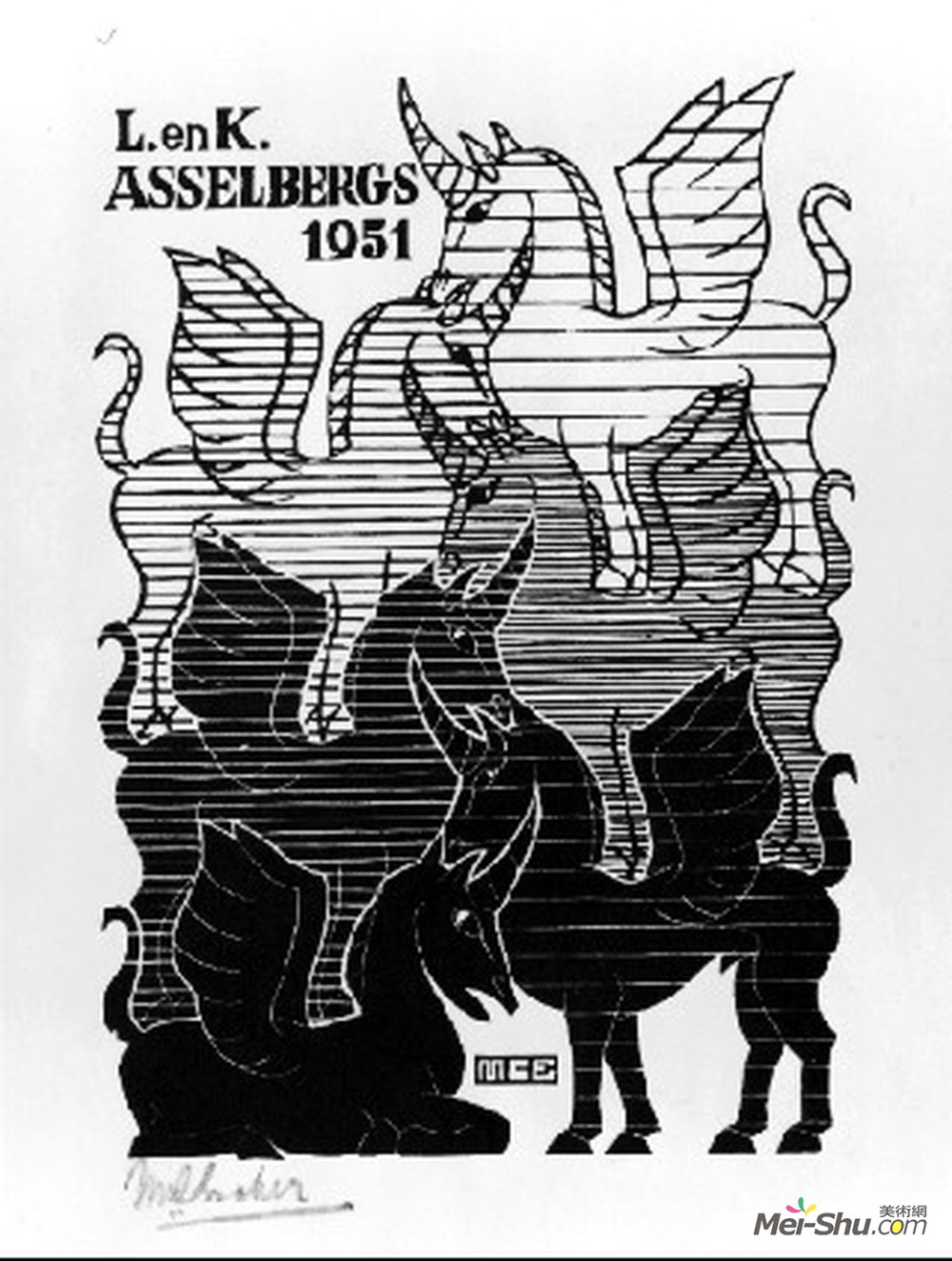 莫里兹·柯尼利斯·艾雪(M.C. Escher)高清作品《独角兽》