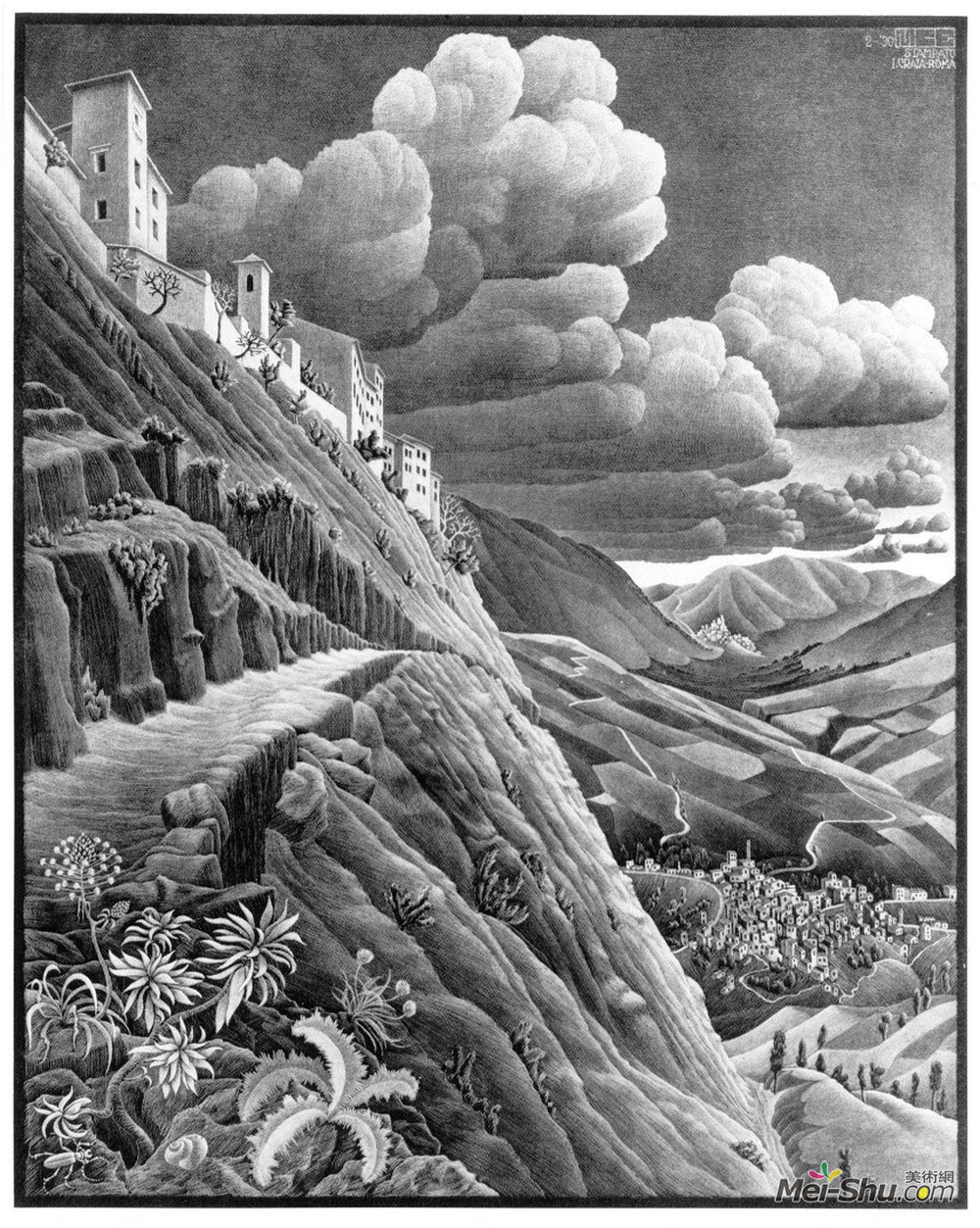 莫里兹·柯尼利斯·艾雪(M.C. Escher)高清作品《卡斯特罗瓦娃》