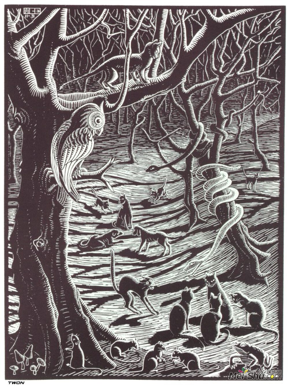 莫里兹·柯尼利斯·艾雪(M.C. Escher)高清作品《学究》