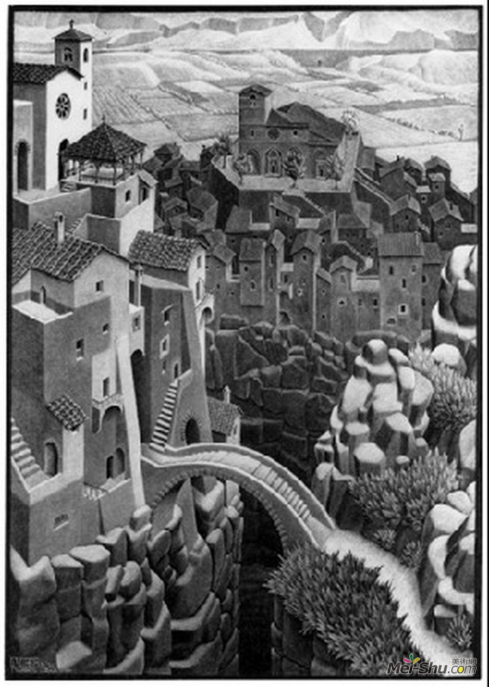 莫里兹·柯尼利斯·艾雪(M.C. Escher)高清作品《桥》