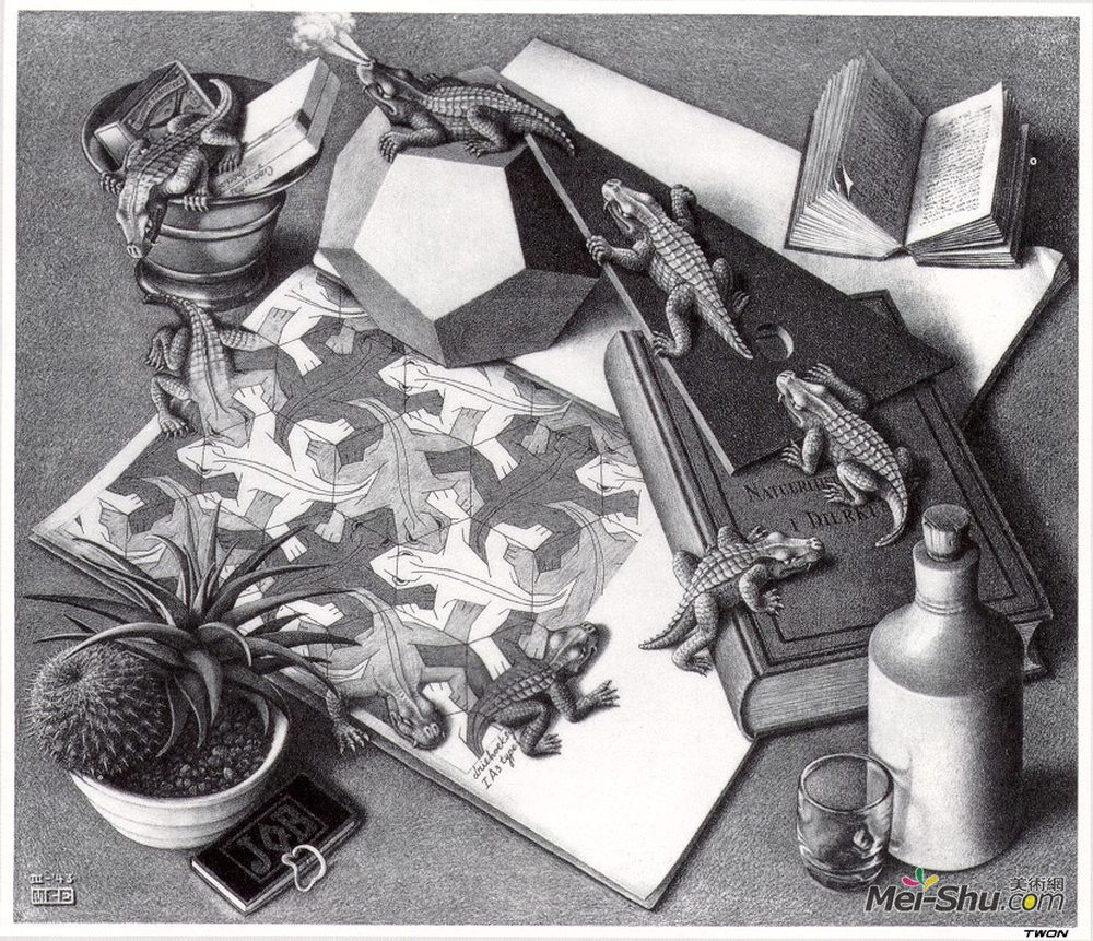 莫里兹·柯尼利斯·艾雪(M.C. Escher)高清作品《爬行动物》