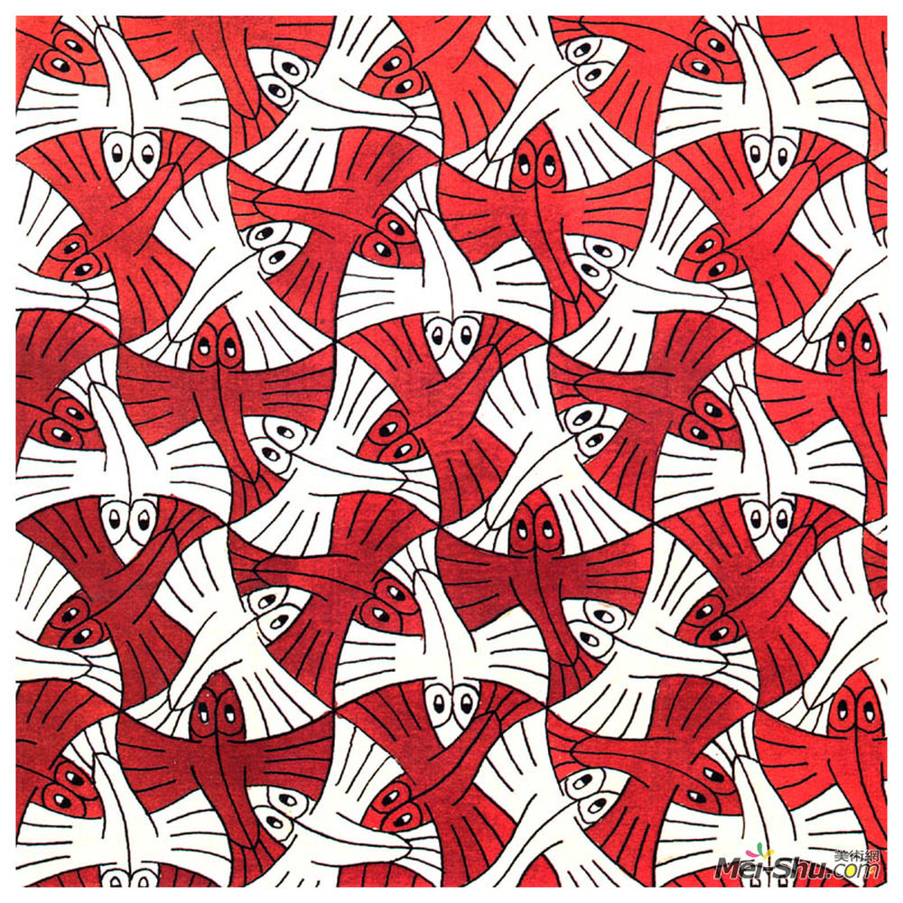 莫里兹·柯尼利斯·艾雪(M.C. Escher)高清作品《飞鱼》