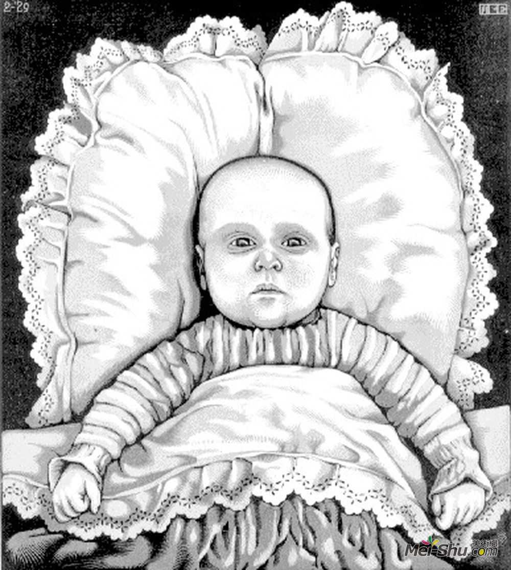 莫里兹·柯尼利斯·艾雪(M.C. Escher)高清作品《婴儿亚瑟》