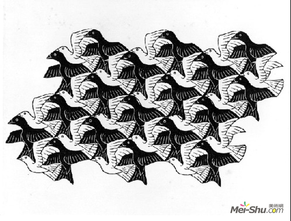 莫里兹·柯尼利斯·艾雪(M.C. Escher)高清作品《鸟类平面划分》