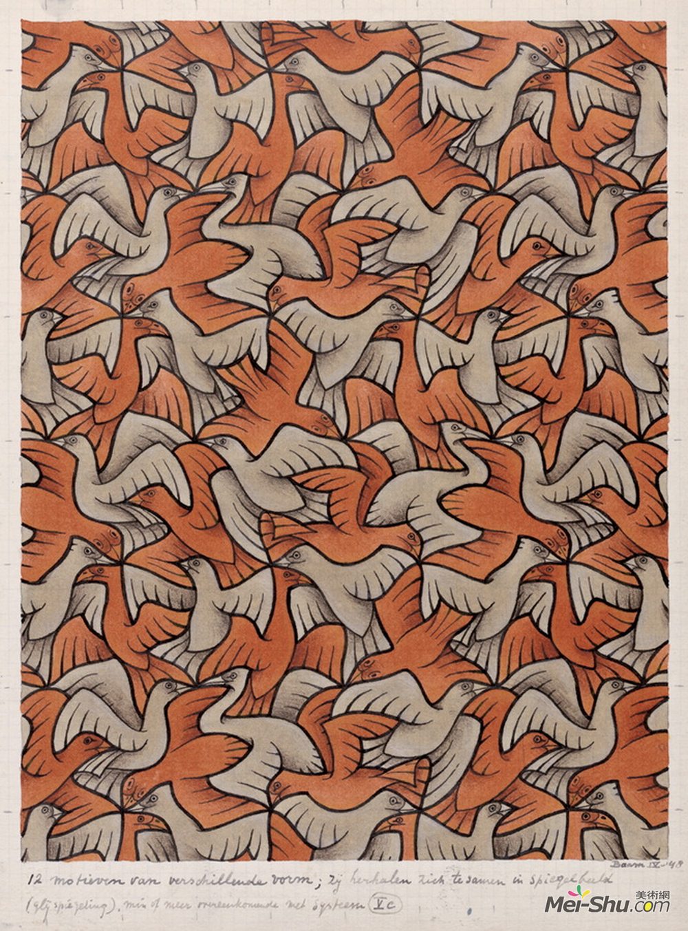 莫里兹·柯尼利斯·艾雪(M.C. Escher)高清作品《十二鸟》