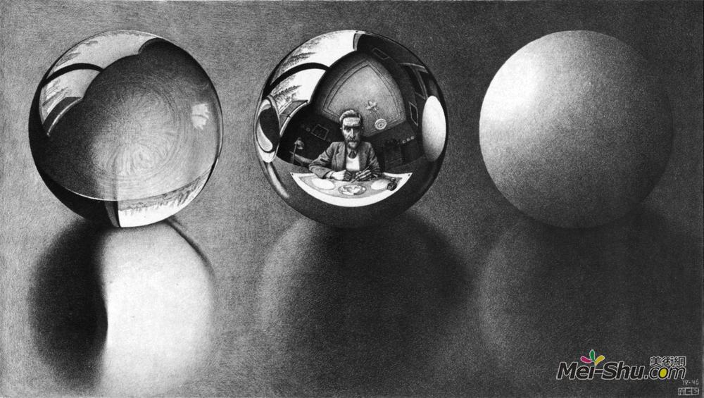 莫里兹·柯尼利斯·艾雪(M.C. Escher)高清作品《三球二》