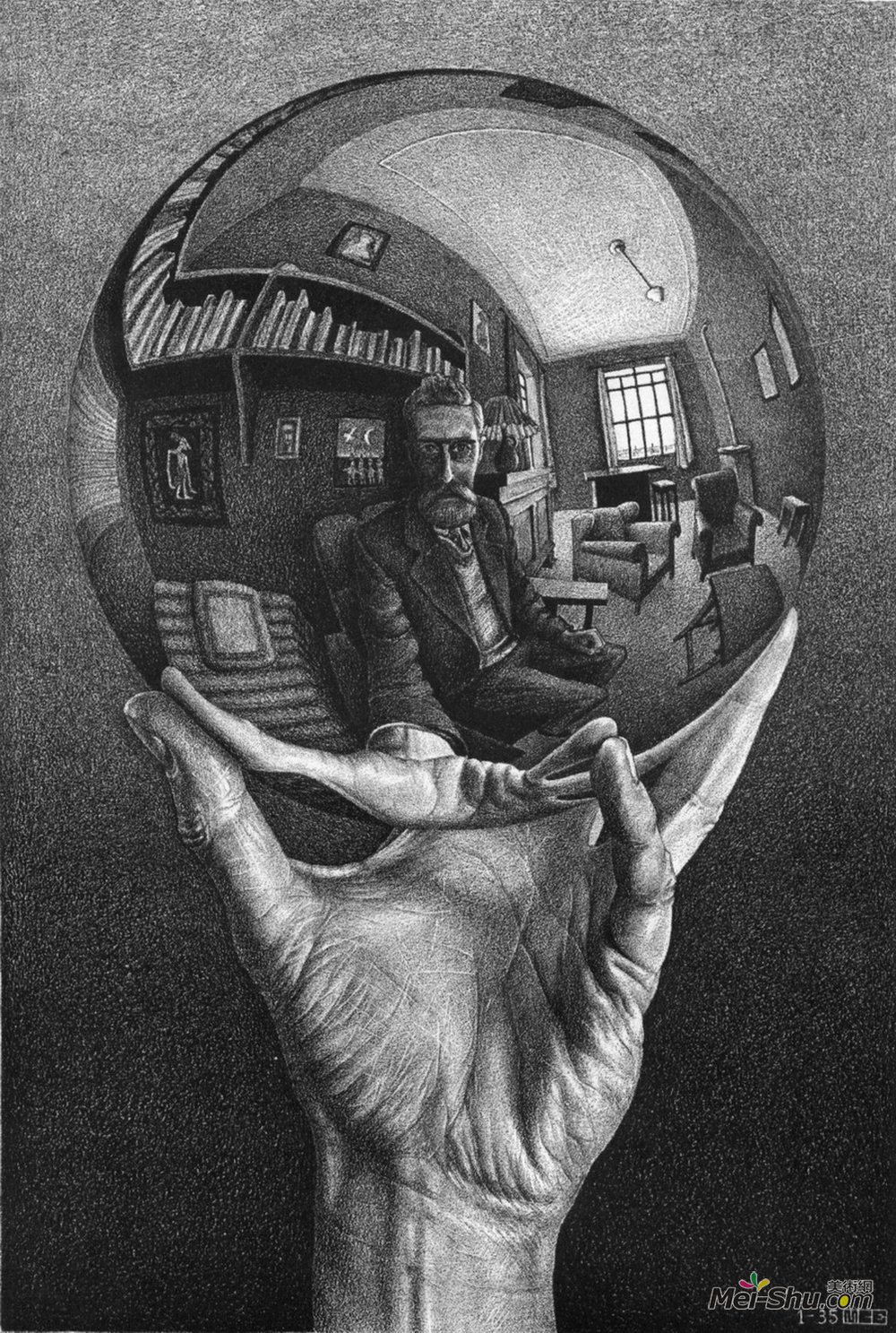 莫里兹·柯尼利斯·艾雪(M.C. Escher)高清作品《反射球手》