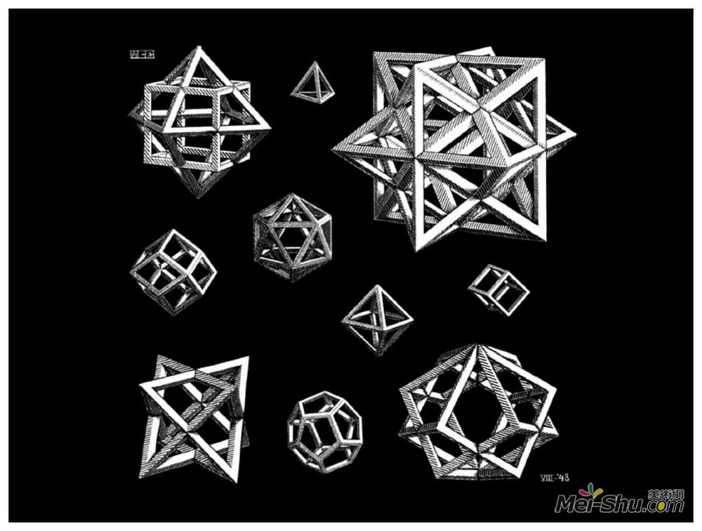 莫里兹·柯尼利斯·艾雪(M.C. Escher)高清作品《恒星研究》