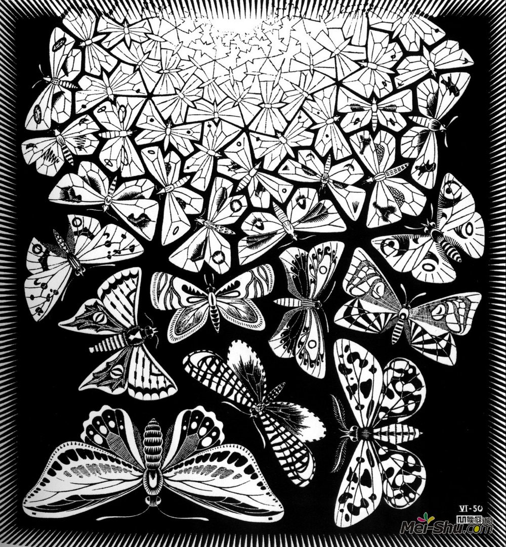 莫里兹·柯尼利斯·艾雪(M.C. Escher)高清作品《蝴蝶》