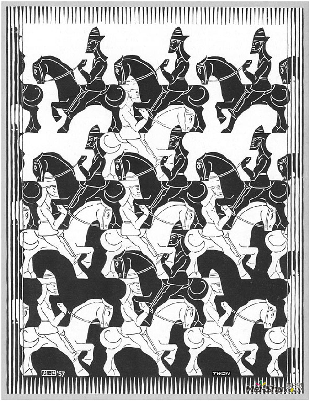 莫里兹·柯尼利斯·艾雪(M.C. Escher)高清作品《平面的正则划分》