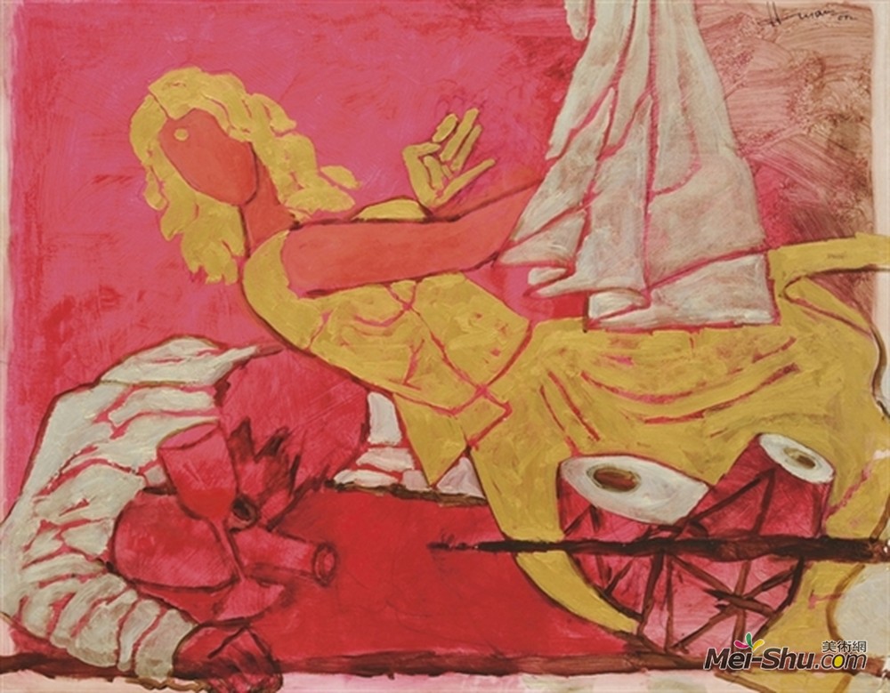 胡森(M.F. Husain)高清作品《Untitled (Devdas Series)》