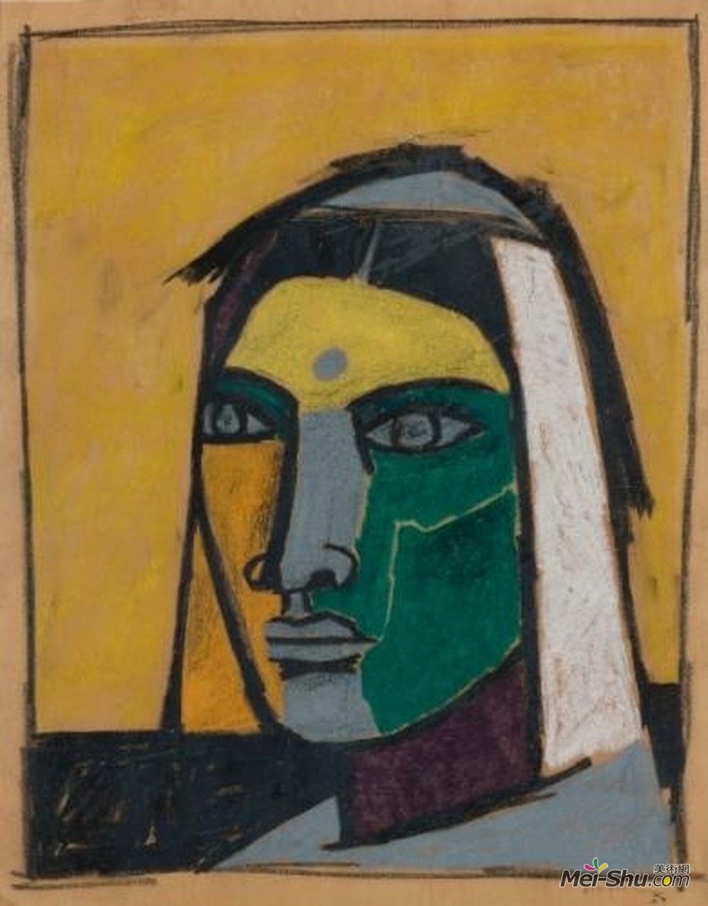 胡森(M.F. Husain)高清作品《Untitled (Portrait of Chand Bibi)》