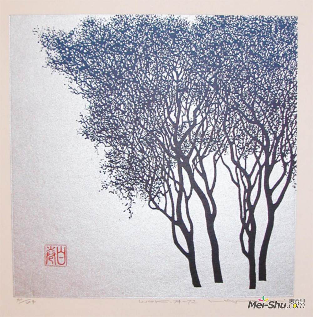 巻白(Maki Haku)高清作品《冬天树（工作74-72）》