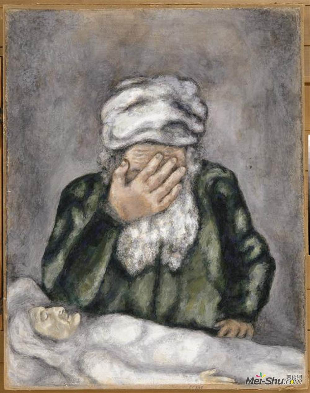 马克·夏加尔(Marc Chagall)高清作品《亚伯拉罕为撒拉哭泣》