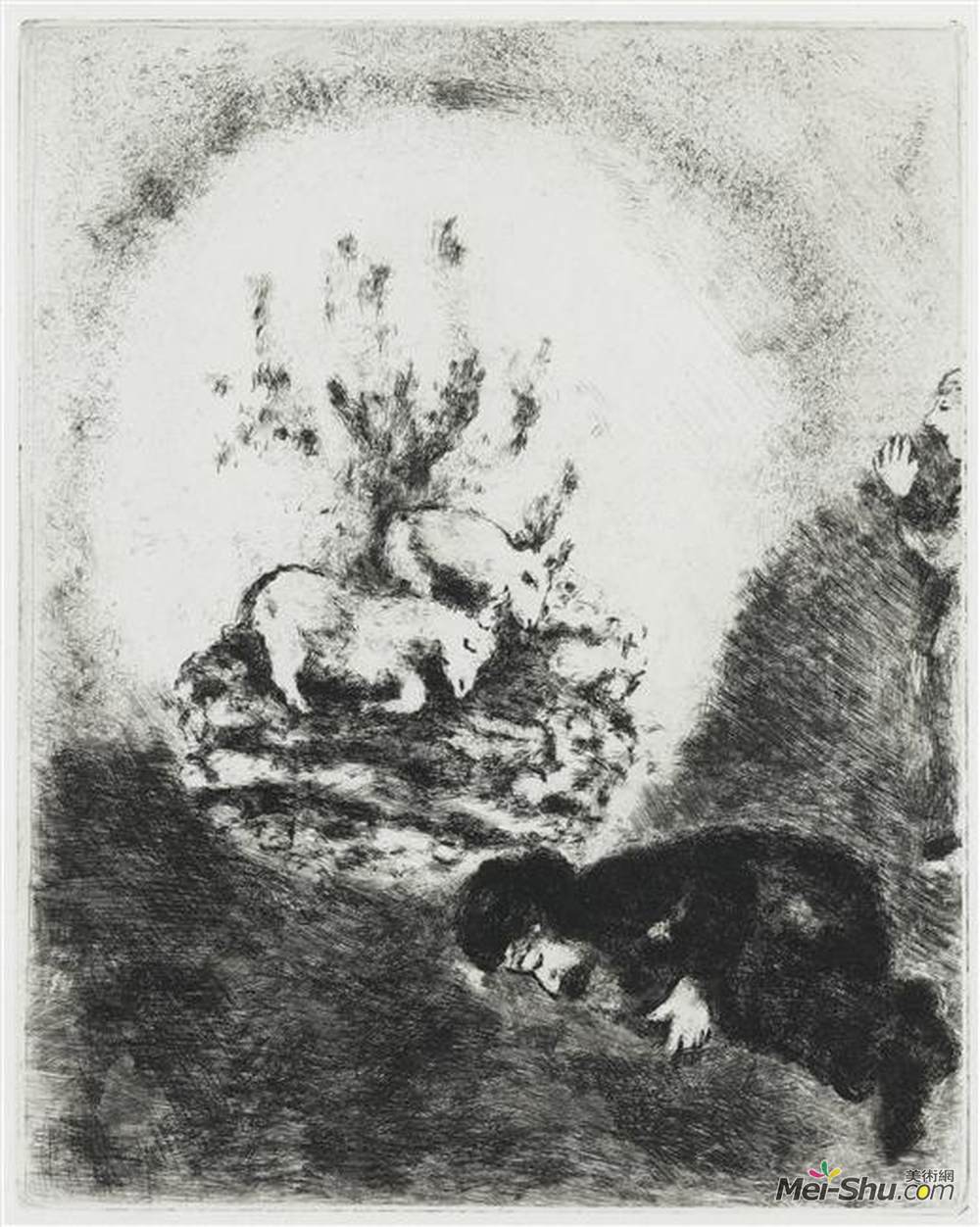马克·夏加尔(Marc Chagall)高清作品《洪水诺亚向上帝献祭（创世纪六世》