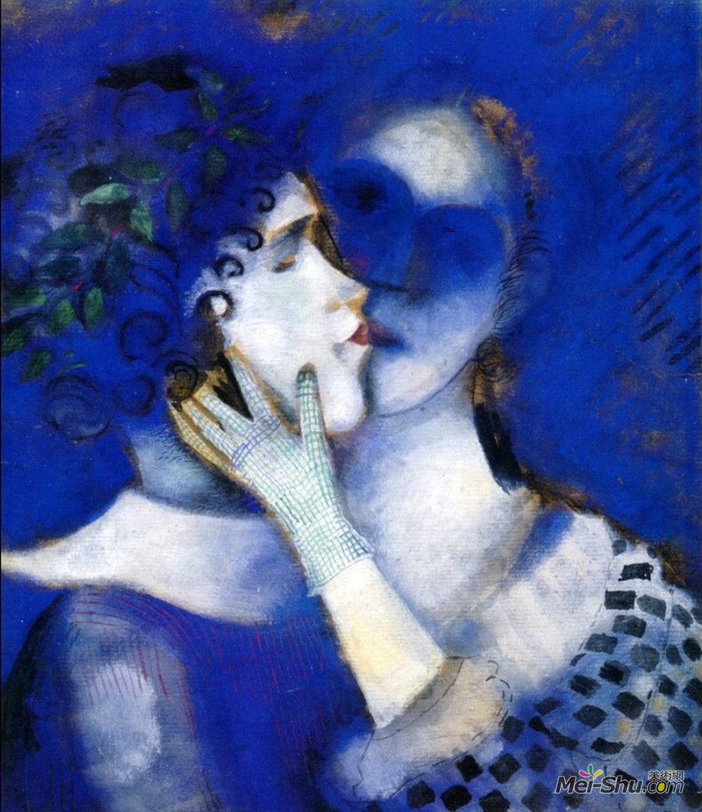 马克·夏加尔(Marc Chagall)高清作品《蓝色情人》