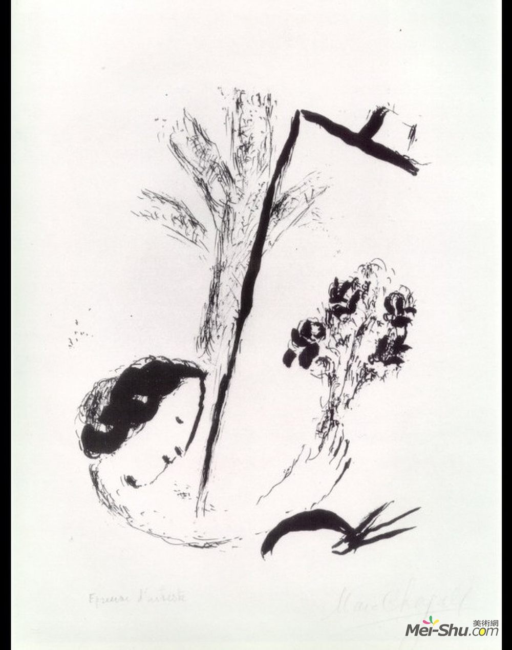 马克·夏加尔(Marc Chagall)高清作品《手工花束》