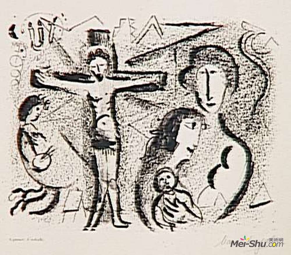 马克·夏加尔(Marc Chagall)高清作品《耶稣基督家族》