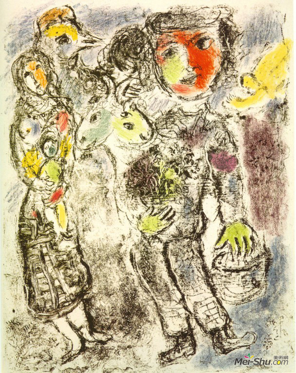 马克·夏加尔(Marc Chagall)高清作品《农民夫妇》