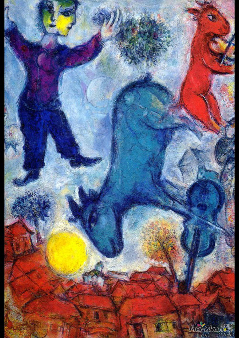 维特伯斯克上的母牛马克夏加尔marcchagall高清作品欣赏