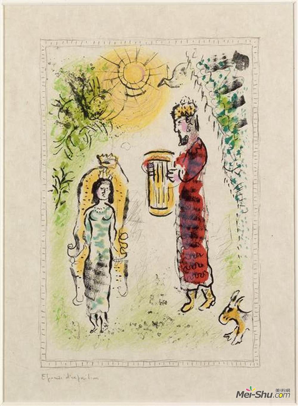 马克·夏加尔(Marc Chagall)高清作品《戴维与拔示巴》