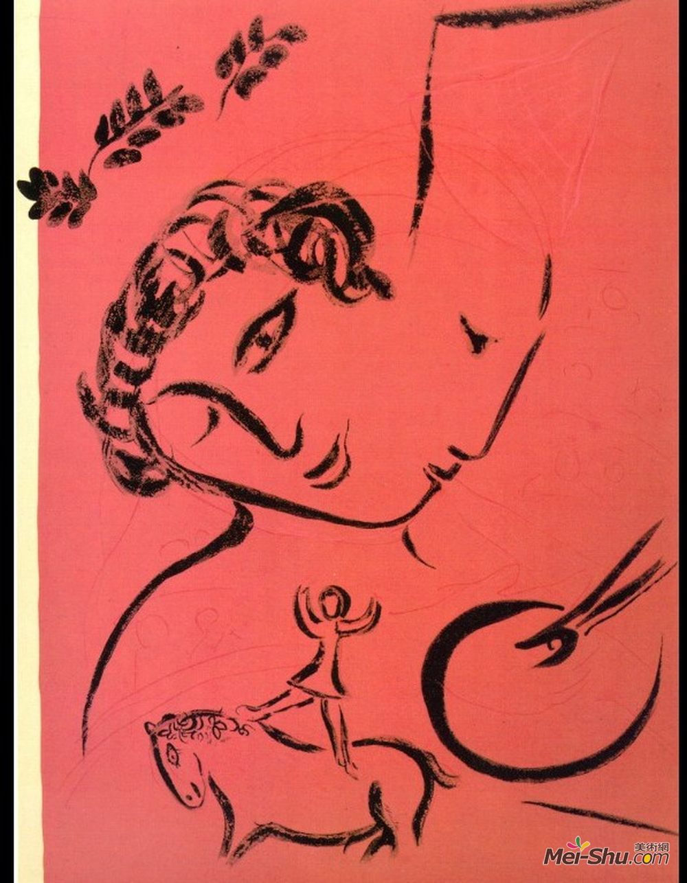 马克·夏加尔(Marc Chagall)高清作品《画玫瑰》