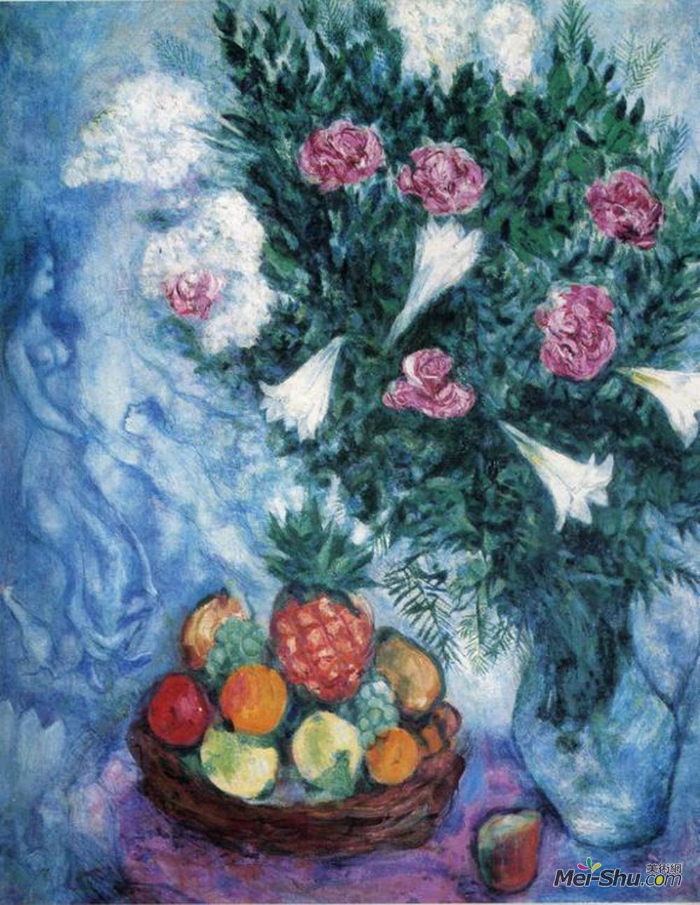 马克·夏加尔(Marc Chagall)高清作品《水果和鲜花》