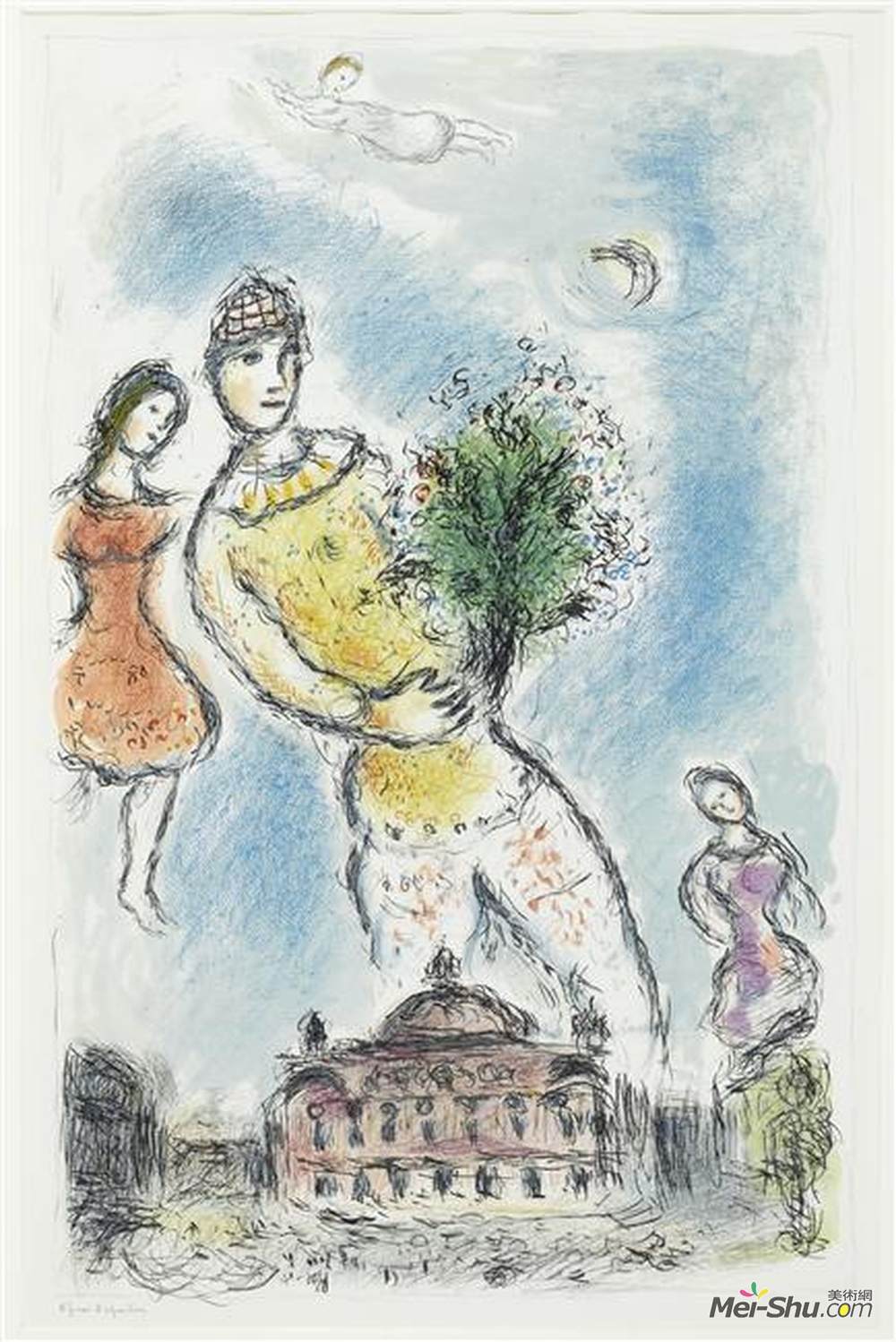 在歌剧院的天空马克夏加尔marcchagall高清作品欣赏