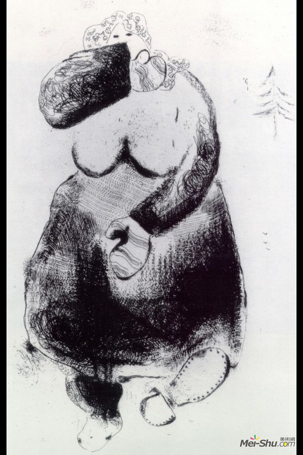 马克·夏加尔(Marc Chagall)高清作品《莫伊诺夫人（麻雀女）》