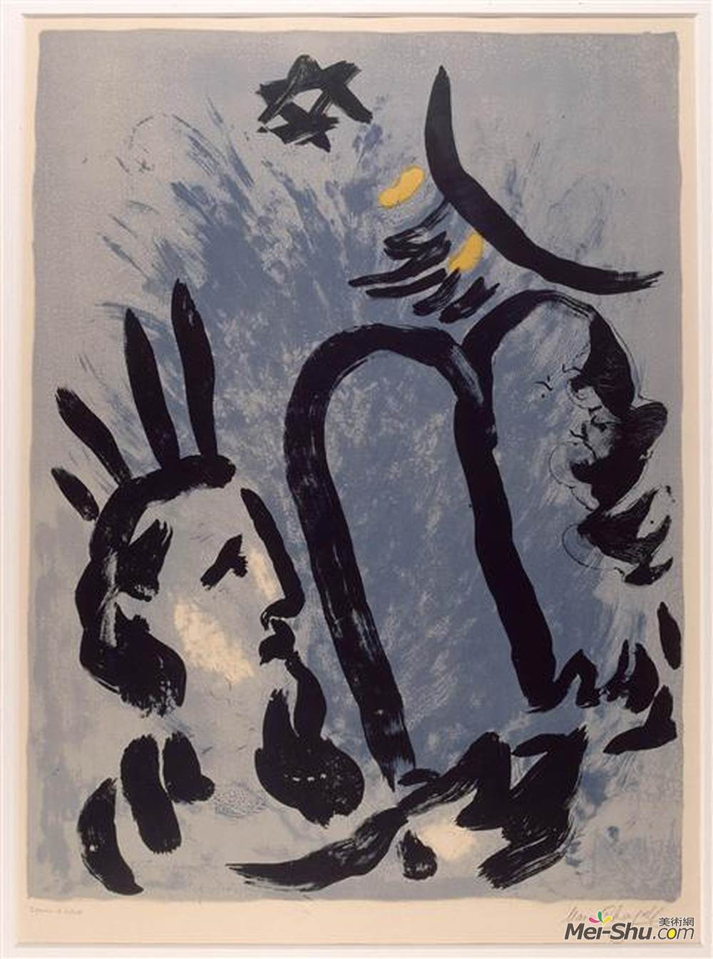 马克·夏加尔(Marc Chagall)高清作品《摩西（展览海报和彩色玻璃）》