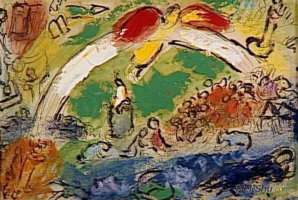 马克·夏加尔(Marc Chagall)高清作品《诺亚和彩虹》