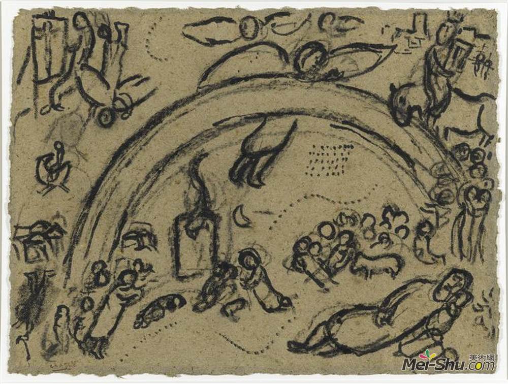 马克·夏加尔(Marc Chagall)高清作品《诺亚和彩虹》