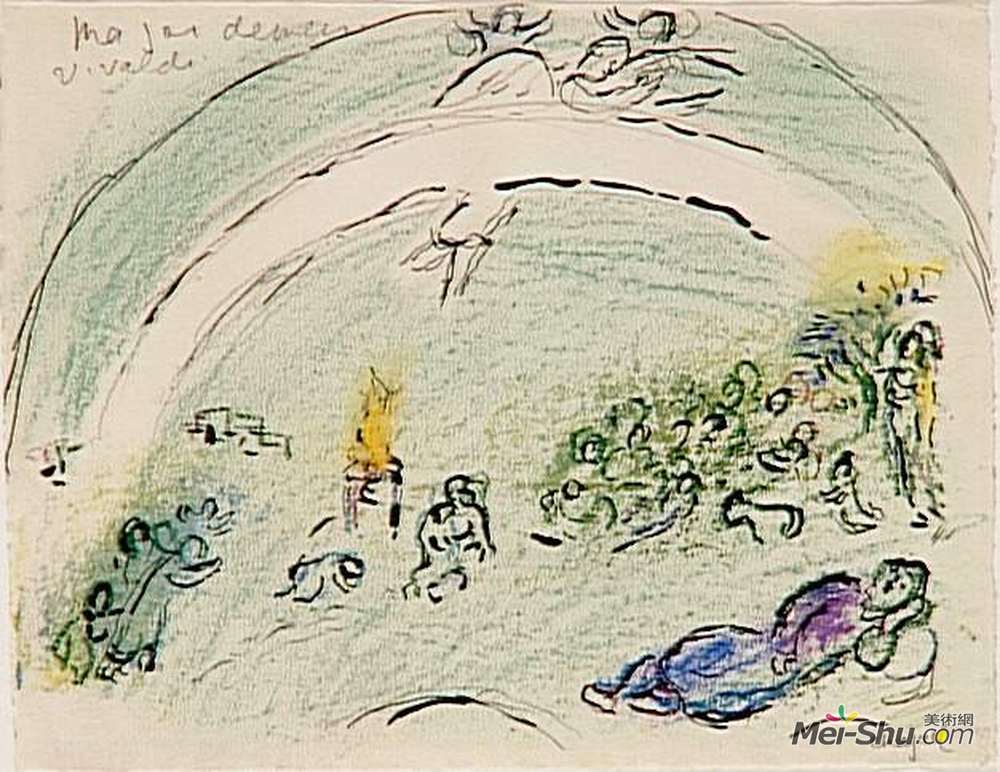 马克·夏加尔(Marc Chagall)高清作品《诺亚和彩虹》