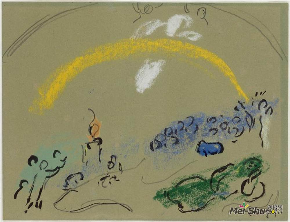 马克·夏加尔(Marc Chagall)高清作品《诺亚和彩虹》