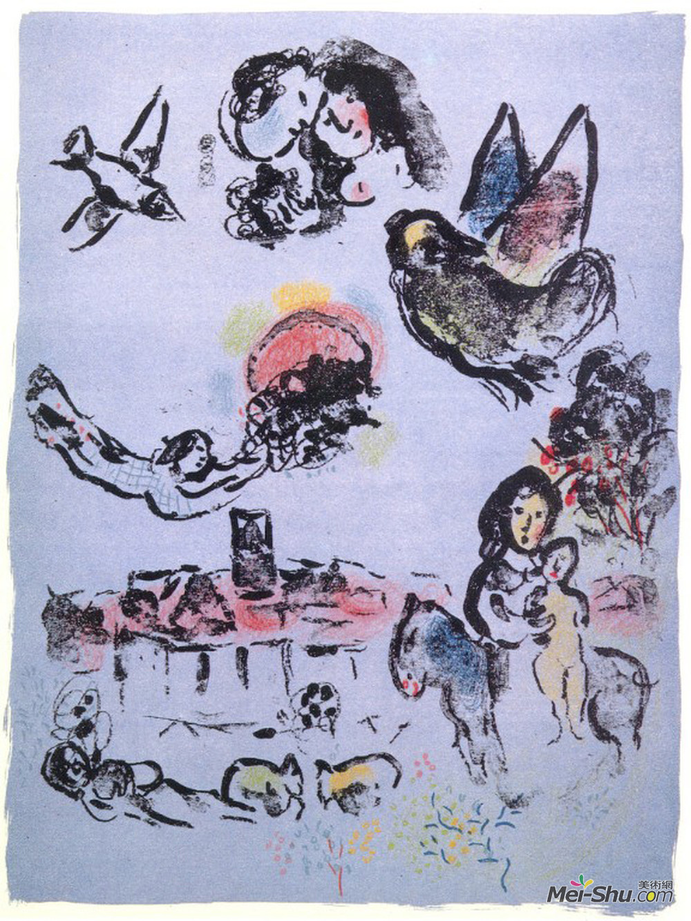 马克·夏加尔(Marc Chagall)高清作品《Nocturne at Vence》