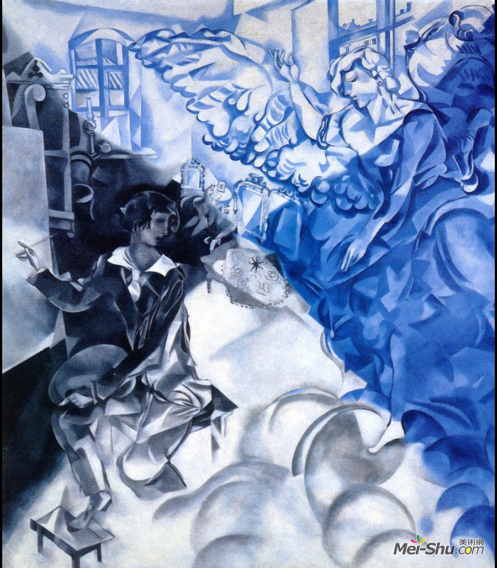 缪斯的自画像梦马克夏加尔 Marc Chagall 高清作品欣赏 马克夏加尔作品 马克夏加尔专题网站 艺术大师 美术网 Mei