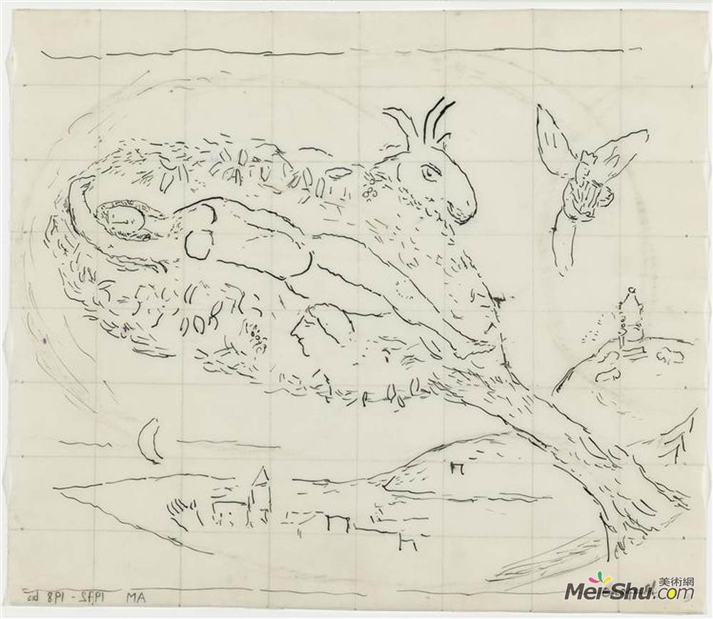 马克·夏加尔(Marc Chagall)高清作品《歌曲之二》
