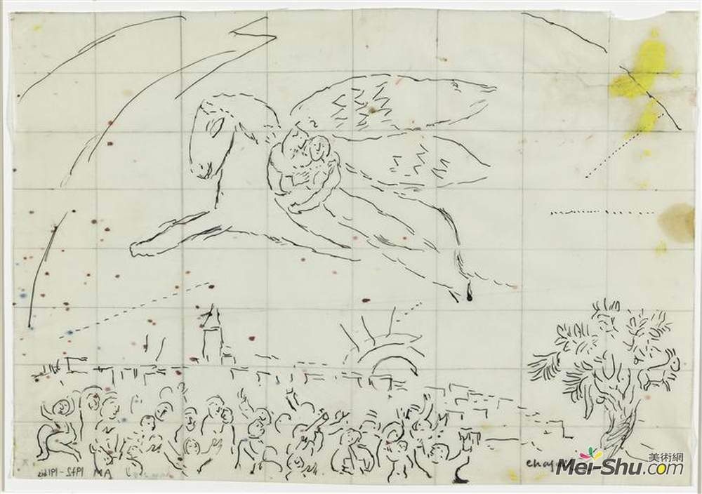 马克·夏加尔(Marc Chagall)高清作品《歌曲之四》