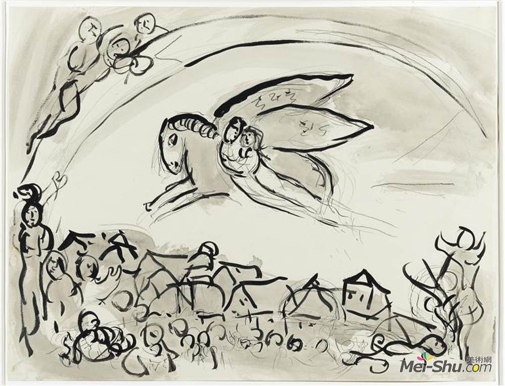 马克·夏加尔(Marc Chagall)高清作品《歌曲之四》