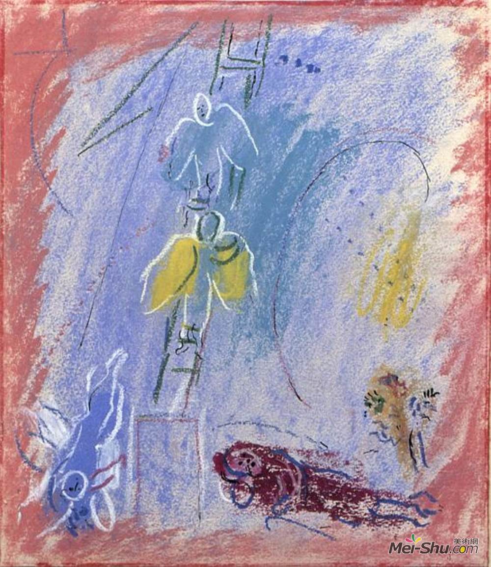 《"雅各伯梦"研究》马克·夏加尔(marc chagall)高清作品欣赏