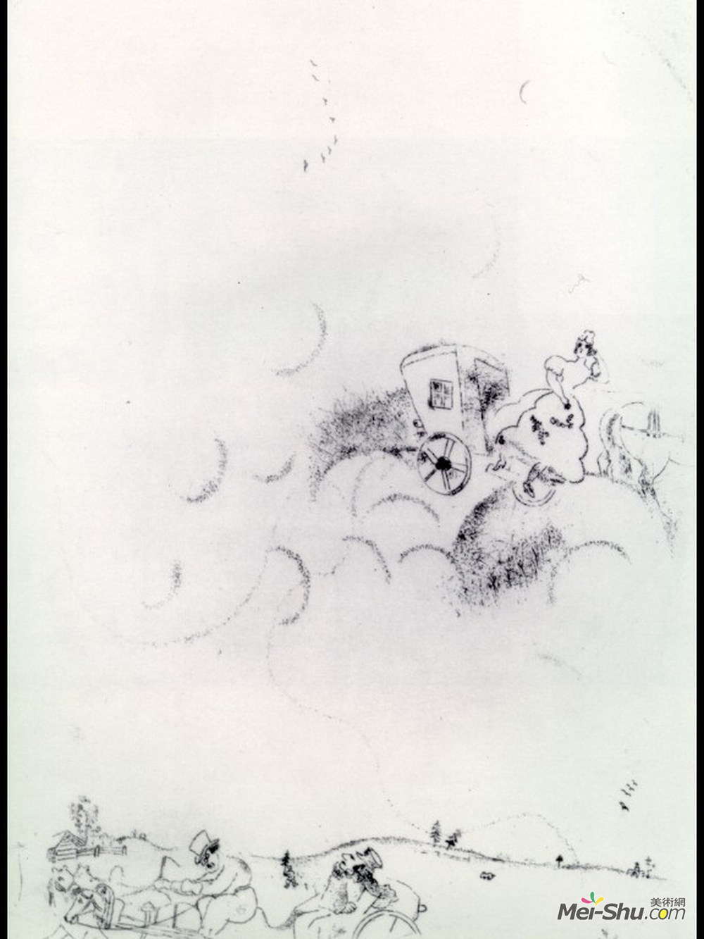 马克·夏加尔(Marc Chagall)高清作品《Tchitchikov's dreams》