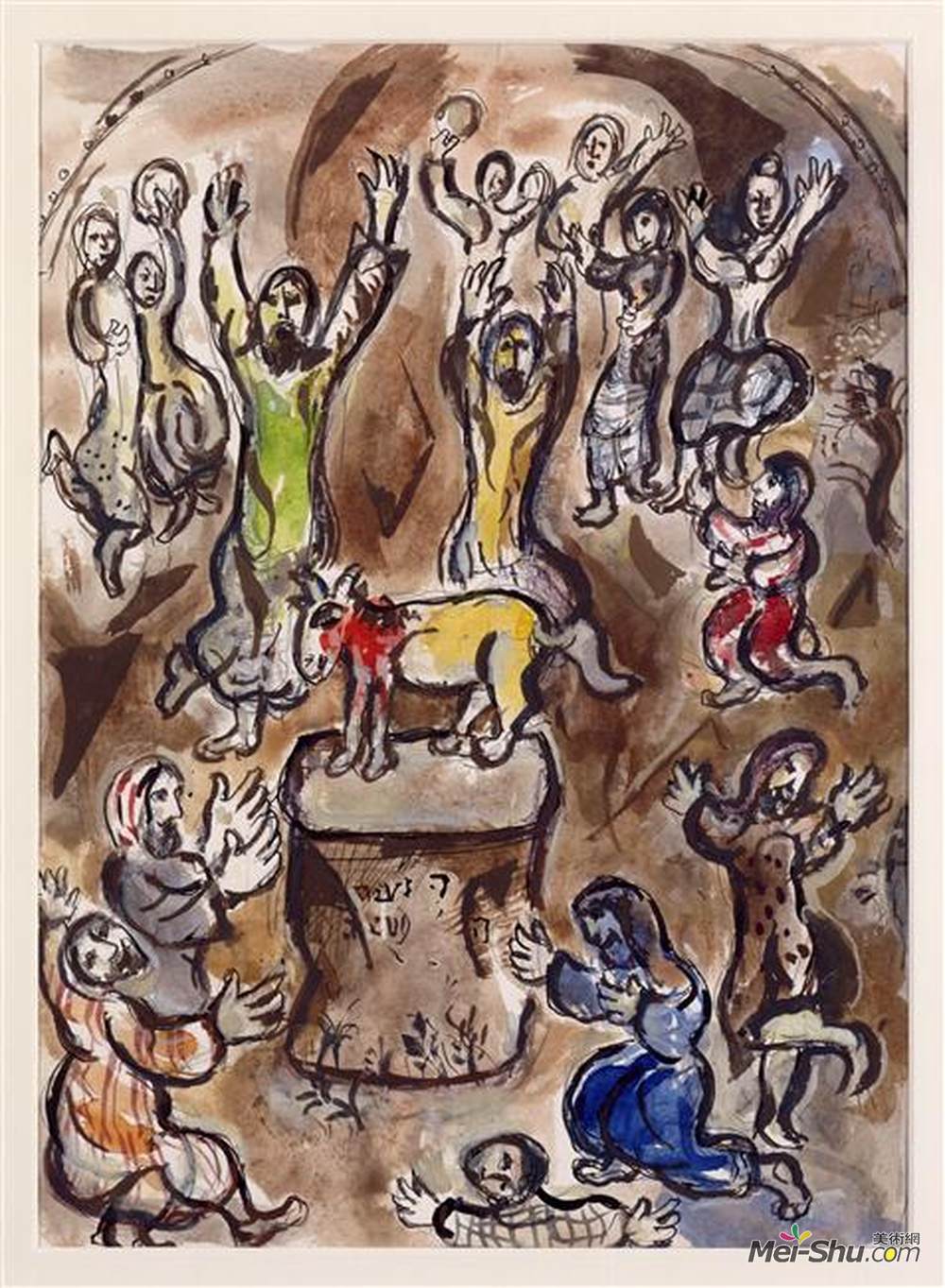 马克·夏加尔(Marc Chagall)高清作品《金犊崇拜》