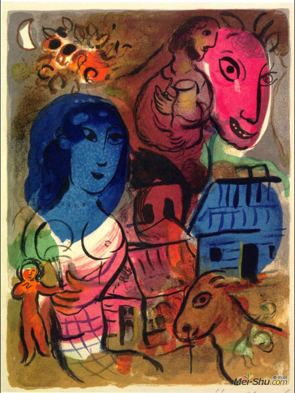 《"安的洛巴"乘客》马克·夏加尔(marc chagall)高清作品欣赏