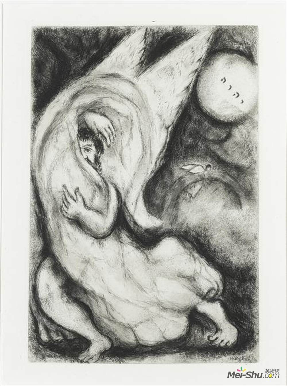 马克·夏加尔(Marc Chagall)高清作品《The Forgiveness of God is announced in Jerusalem (Isaiah LIV》