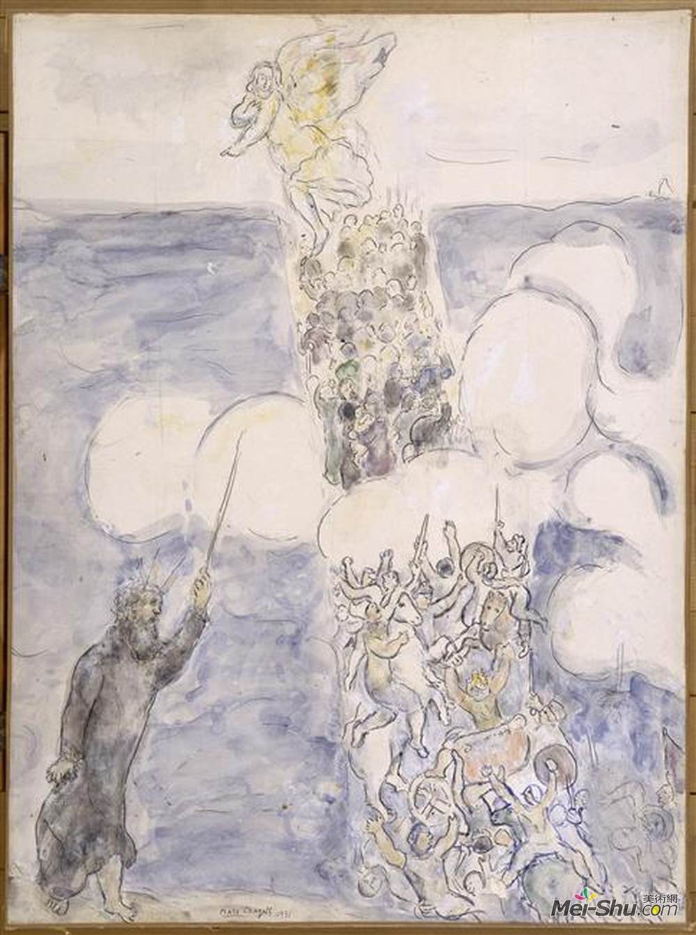 马克·夏加尔(Marc Chagall)高清作品《以色列人穿越红海》
