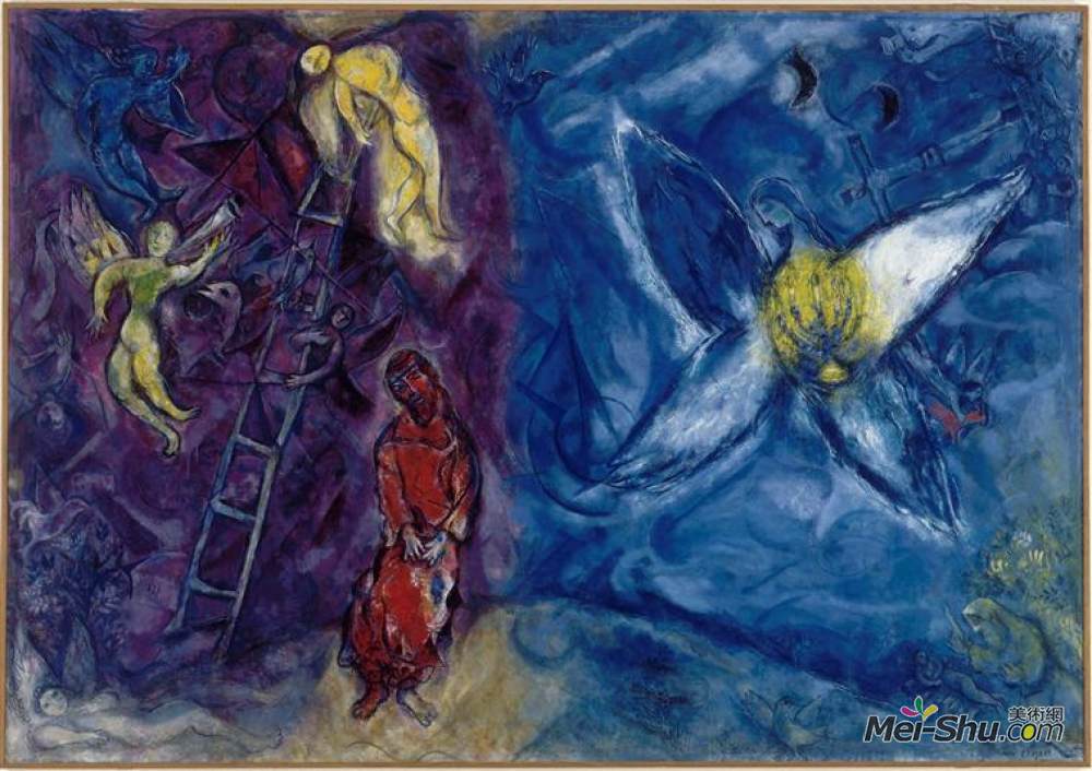 《雅各伯的梦》马克·夏加尔(marc chagall)高清作品欣赏