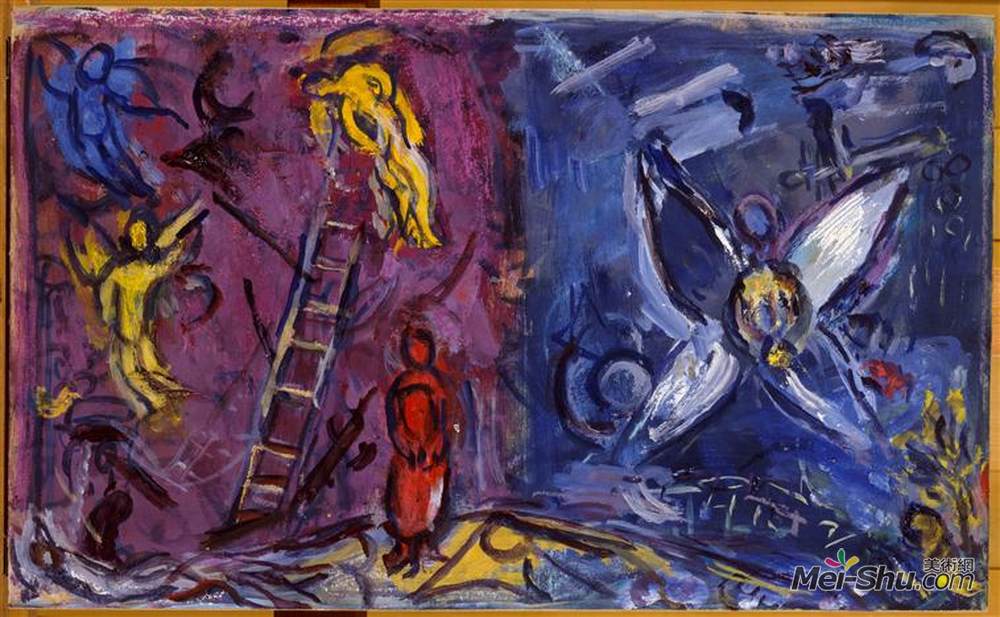 马克·夏加尔(Marc Chagall)高清作品《雅各伯的梦》